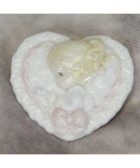 Enesco Precious Moments Brooch Pin 1993  Heart Shape Porcelain  2&quot; - $6.85