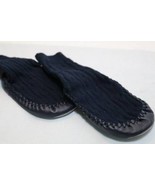 JazzyToes cable knit slipper socks navy baby boys 12-18 months leather b... - $15.69