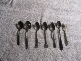 7 Antique Childs spoons fork lot - $19.79