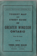 Vintage 1951 Greater Windsor Ontario Canada Tourist Map - £6.63 GBP