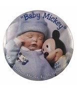 Vintage 1990s Ashton Drake Dolls Baby Mickey Mouse Pinback Button Disney 3&quot; - £7.10 GBP