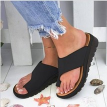 Women Summer Sandals Comfy Platform Flat Shoes Black 35 - £13.43 GBP