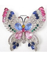 3.25ct Diamond Rose Cut Diamond Butterfly Brooch, Handmade Butterfly Brooch - $6,251.71 MXN