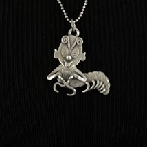 SID BELL pendant necklace - sterling silver Alaskan ice worm anthropomorphic 24&quot; - £42.55 GBP