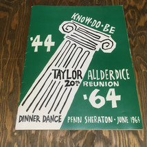 Vintage Taylor Allderdice High School class of 1944 20th reunion booklet - $35.59
