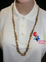 Vintage 8 Strand Chain Gold tone 30&quot; Necklace Gold tone Beads 15-o - $368.72 MXN