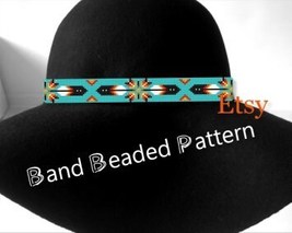 Delica Beads Hatband Turquoise Loom Pattern No.128 - Feathers Hat band c... - £3.16 GBP