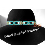 Delica Beads Hatband Turquoise Loom Pattern No.128 - Feathers Hat band c... - $5.81 CAD