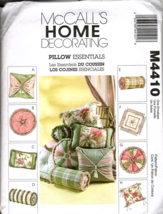 McCall&#39;s Home Decorating M4410 Accent Pillows Uncut Sewing Pattern - $12.16
