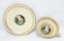 Vintage Limoges Charles Ahrenfeldt Teacup &amp; Saucer France Peaceful Pond Scene - $35.00