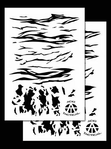 Acid Tactical 2 Pack - 9x14&quot; Camouflage Design Airbrush Spray Paint Sten... - $9.79