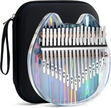 Beveetio Transparent Crystal Kalimba 17 Key, Cat Shape Finger Piano, Acr... - $42.95