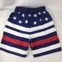 Revolution Stars &amp; Stripes Boy&#39;s Swim Trunks Sz L 12/14 - £7.90 GBP