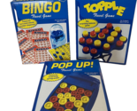 Pressman Travel Games Lot of 3: Bingo, Pop Up! Topple - $10.44