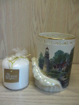 Lenox The Light Of Peace Votive With Candle Fine Ivory China Thomas Kinkade 2000 - £14.11 GBP