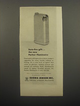 1950 Georg Jensen Parker Flaminaire Cigarette Lighter Ad - Sure-Fire gift - $18.49
