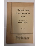 Operating Instructions and Parts List for Roberts Recorders - $13.05