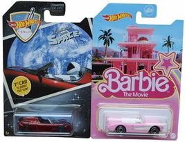 Hot Wheels 1956 Corvett, Barbie The Movie and &#39;08 Tesla Roadster - £31.59 GBP
