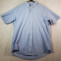 Brooks Brothers Shirt Mens Size 16 Blue Plaid Short Sleeve Collared Butt... - $18.49