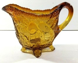 Indiana Glass Tiara Sweet Pear in Burnt Honey Amber Footed Creamer - £8.07 GBP