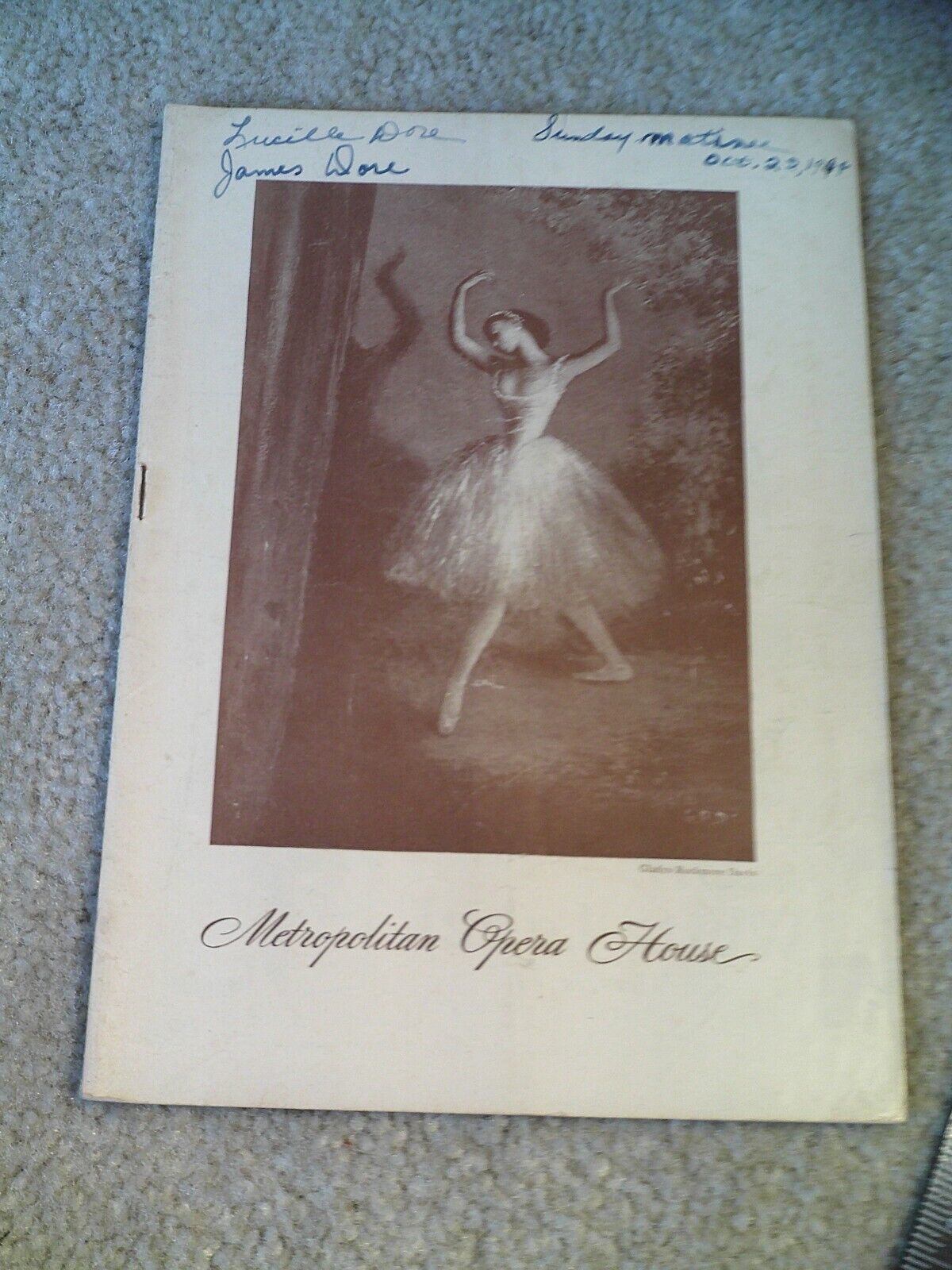 Primary image for Vintage 1944 Playgoer Playbill Metropolitan Opera House Ballet Theatre