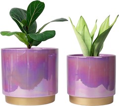 Ceramic Planter For Plants With Drainage Hole, 6.0 Inch+5.0 Inch Flower Pot, - £30.19 GBP