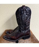 Durango Men&#39;s 10.5 Burgundy Leather Western Cowboy Boots TR2542 Pointed Toe - $74.62 CAD