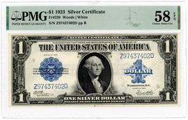 FR. 238 1923 $1 Silver Certificate PMG Choice AU58 EPQ - $280.09