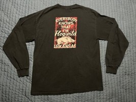 Houndstooth Hogwild Arkansas Razorbacks Long Sleeve T Shirt Black Large - £11.87 GBP