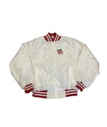 Vintage 1990’s After Shock Liquor White Satin Bomber Jacket West Ark Men... - $171.48 CAD