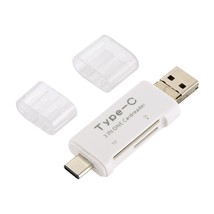 Type-C &amp; Micro Usb &amp; Usb 3-In-1 Multi-Function Card Reader (White) - $18.99