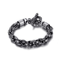 Trend 9mm Width 4 Color Twisted Chain Combination Link Men&#39;s 316L Stainless Stee - £18.67 GBP