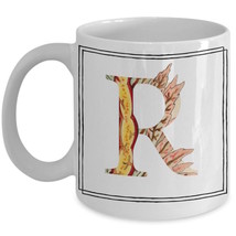Art Monogram Mug Unique Gift Initial Coffee Tea Cups 11 oz 15 oz Ceramic White - £15.71 GBP
