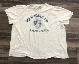 Polo Jeans Ralph Lauren Mens 2XL White Short Sleeve Tee T Shirt - $12.49