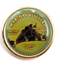 VTG Martha&#39;s Vineyard Massachusetts Island Map Atlantic Ocean Pin Souvenir - $12.99