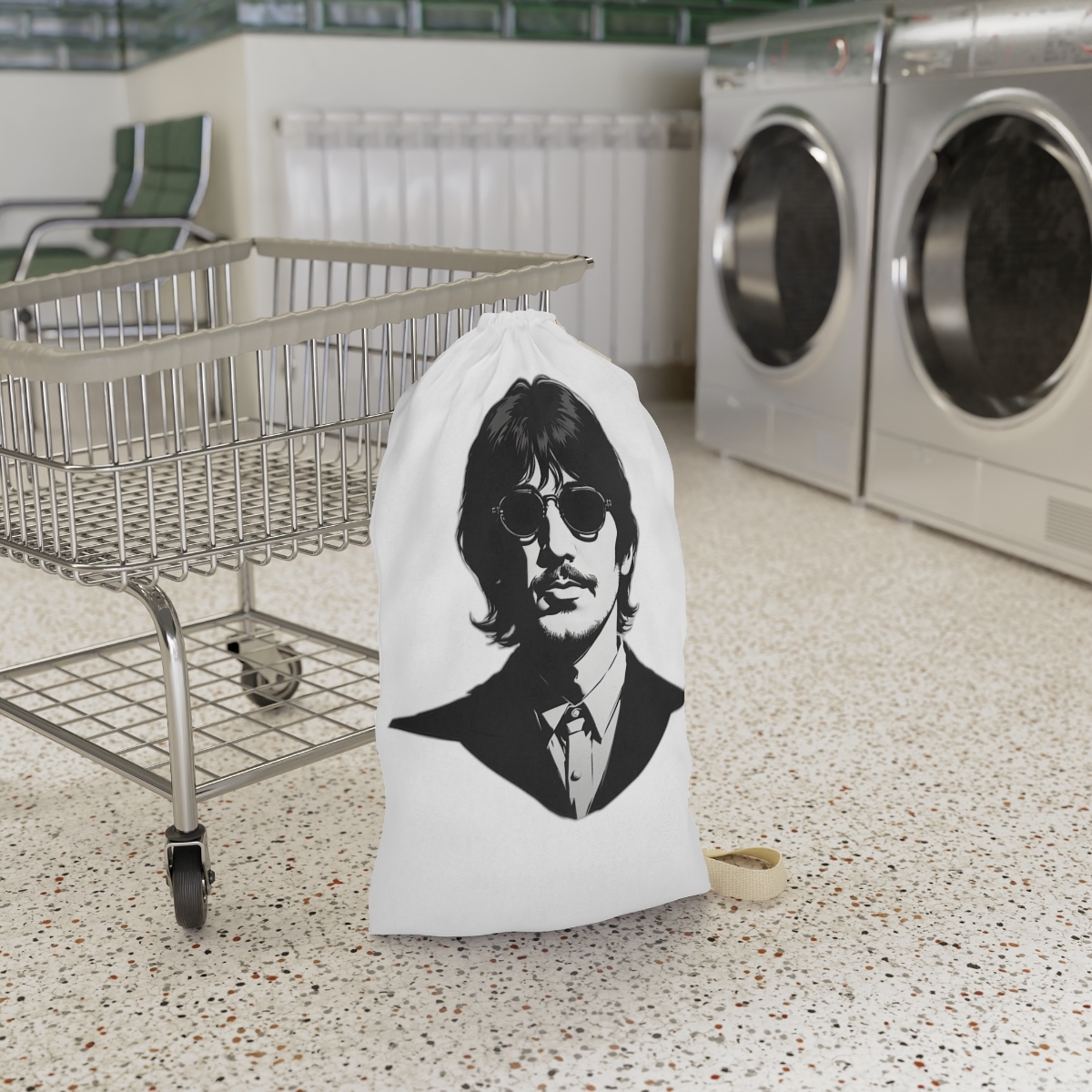 Beatles Ringo Starr Portrait Laundry Bag With Woven Strap and Drawstring - £23.99 GBP - £31.73 GBP