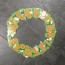 BEISTLE Merry Christmas 6-ft jointed die-cut banner - vtg Santa Elves st... - £11.00 GBP