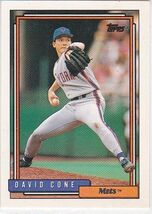 An item in the Sports Mem, Cards & Fan Shop category: M) 1992 Topps Baseball Trading Card - David Cone #195
