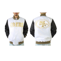 San Francisco 49ers Gold  Black and White Satin Jacket - $159.99