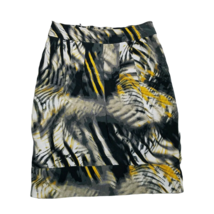 East5th Classy Skirt ~ Sz M ~ Knee Length ~ Gray, White, Yellow ~ Elastic Waist - £16.79 GBP