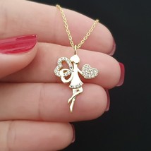 2.10Ct Simulated Diamond Angel Beaut Pendant 14k Yellow Gold Over Christmas Gift - £94.18 GBP