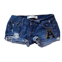 Abercrombie &amp; Fitch Womens Distressed Blue Denim Shorts With Patch Size ... - $11.52