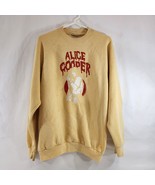 Alice Cooper Sweat Shirt Vintage Crew Neck Unisex Large Light Yellow - £38.03 GBP