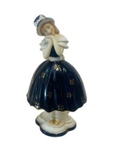 Antique Italy Figurine England Sculpture Art Deco Capodimonte Gold Signed Lady - £39.52 GBP