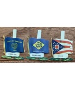 Nabisco Cereal Mini Tin State Flags -- 1959 -- Set of 3 Ohio Delaware Or... - €3,43 EUR