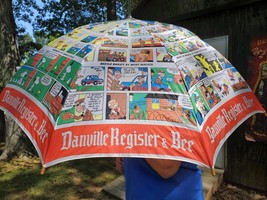Vintage Newspaper Comic Strip Umbrella Danville Va Register &amp; Bee Good Q... - £31.64 GBP