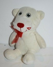Greenbrier Valentine Teddy Bear 6&quot; Lip Kiss Cheek Ivory Plush Sewn Eyes ... - £7.76 GBP