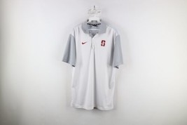 Nike Mens Medium Stanford University Short Sleeve Collared Polo Shirt White - $39.55