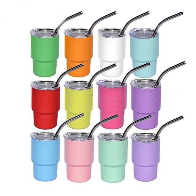 3oz DIY Blank Sublimation shot glass Tumbler double insulated with stain... - $5.00+