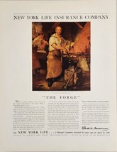 1936 Print Ad New York Life Insurance Blacksmith at Forge 1800&#39;s? New York,NY - £18.56 GBP